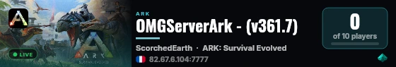 OMGServerArk - (v361.7) live status badge