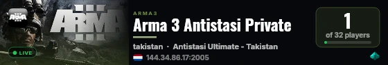 Arma 3 Antistasi Private live status badge