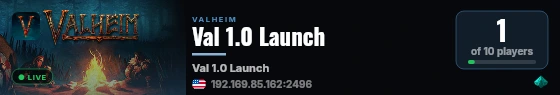 Val 1.0 Launch live status badge