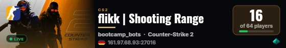 flikk | Shooting Range live status badge