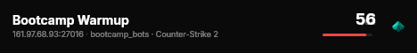 Bootcamp Warmup live status badge