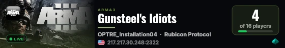 Gunsteel's Idiots live status badge