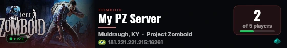 My PZ Server live status badge