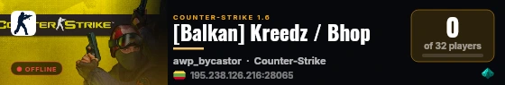 [Balkan] Kreedz / Bhop live status badge