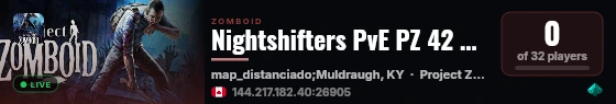 Nightshifters PvE PZ 42 Stable live status badge
