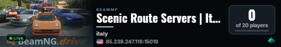Scenic Route Servers | Italy live status badge