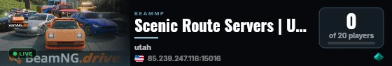 Scenic Route Servers | Utah, USA live status badge