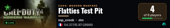 Flatties Test Pit live status badge