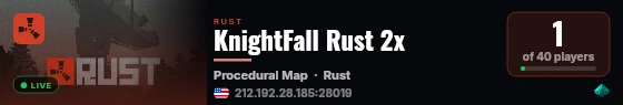 KnightFall Rust 2x live status badge