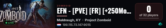 EFN - [PVE] [FR] [+250Mods] live status badge