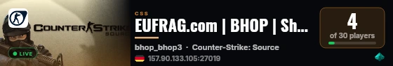 EUFRAG.com | BHOP | Short Maps | 100T live status badge
