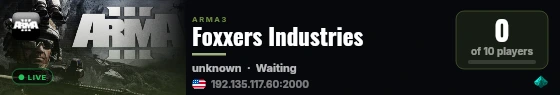 Foxxers Industries live status badge