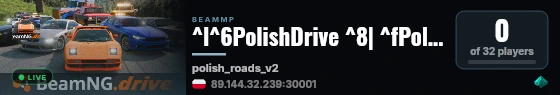 ^l^6PolishDrive ^8| ^fPolish ^cRoads ^fSummer ^8| ^eMAP VERSION 3.3 live status badge
