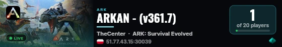 ARKAN - (v361.7) live status badge