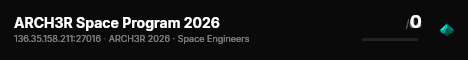 ARCH3R Space Program 2026 live status badge