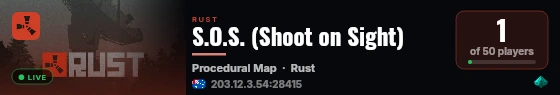 S.O.S. (Shoot on Sight) live status badge
