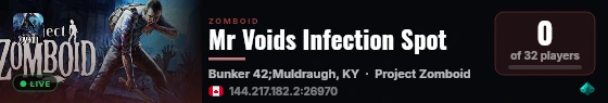 Mr Voids Infection Spot live status badge