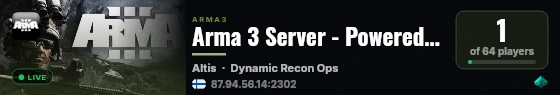Arma 3 Server - Powered by AMP live status badge