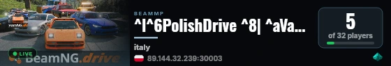 ^l^6PolishDrive ^8| ^aVanilla ^7- ^fItaly ^8| ^o^dNo Mods live status badge