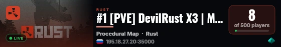 #1 [PVE] DevilRust X3 | MoreEvents | RB | Eco | TP | NPC |... live status badge