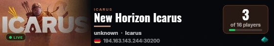 New Horizon Icarus live status badge