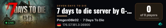 7 days to die server by G-portal live status badge