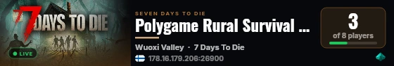 Polygame Rural Survival Server live status badge