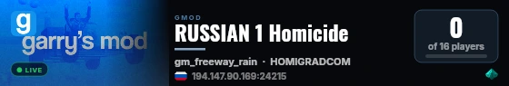 RUSSIAN 1 Homicide live status badge
