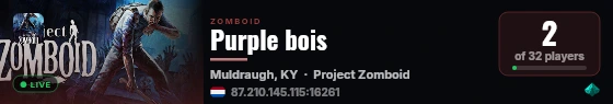 Purple bois live status badge
