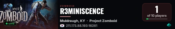 R3MINISCENCE live status badge