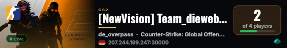 [NewVision] Team_dieweb vs dalbabe live status badge