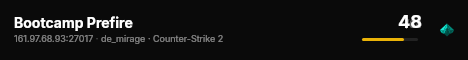 Bootcamp Prefire live status badge