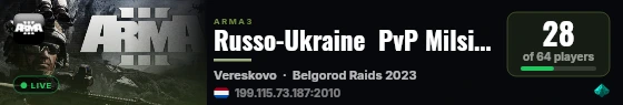 Russo-Ukraine  PvP Milsim - https://discord.gg/UY6sB7wyjV live status badge