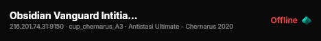 Obsidian Vanguard Intitiative live status badge