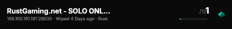RustGaming.net - SOLO ONLY | WIPED 07/17 17.07 live status badge