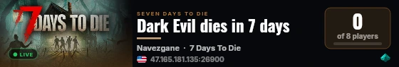 Dark Evil dies in 7 days live status badge