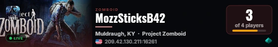 MozzSticksB42 live status badge