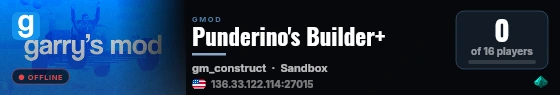 Punderino's Builder+ live status badge