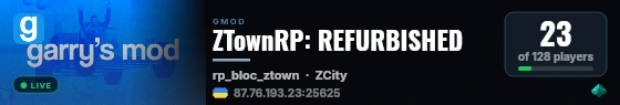 ZTownRP: REFURBISHED live status badge