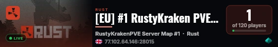 [EU] #1 RustyKraken PVE| 6x | RB | Convoys | Events | ST| Roami live status badge