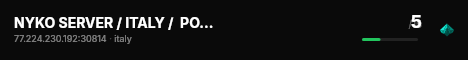 NYKO SERVER / ITALY /  POLICE / TRAFFIC / VANILLA SESSION / discord.gg/zRQEDXTexS live status badge