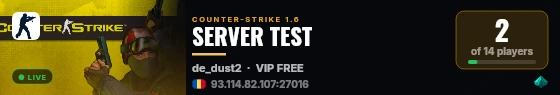 SERVER TEST live status badge