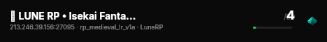 🌙 LUNE RP • Isekai Fantastique • PVE • .gg/nxQ9x6Py74 live status badge