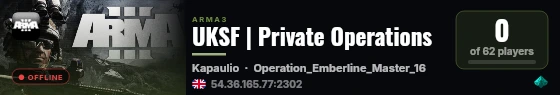 UKSF | Private Operations live status badge