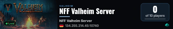 NFF Valheim Server live status badge