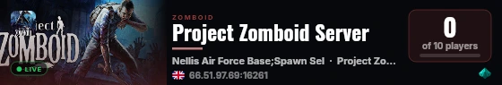 Project Zomboid Server live status badge