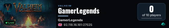 GamerLegends live status badge