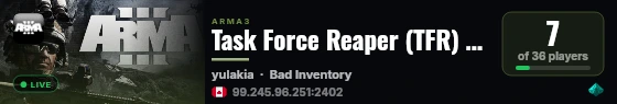 Task Force Reaper (TFR) | Operations Server live status badge