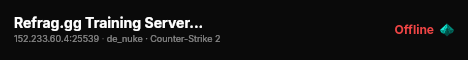 Refrag.gg Training Server (Player) live status badge