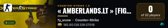 « AMBERLANDS.LT » [FIGHTYARD LT] 24/7 live status badge